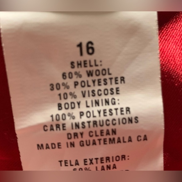 Rothschild Girls Red Wool Trench Coat Jacket Size 16 - GORGEOUS - Picture 12 of 12